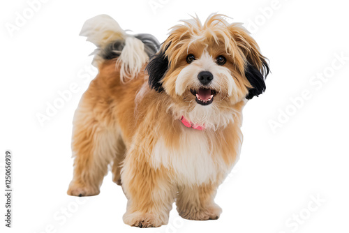 Beautiful happy Dog isolated on white transparent PNG background photo