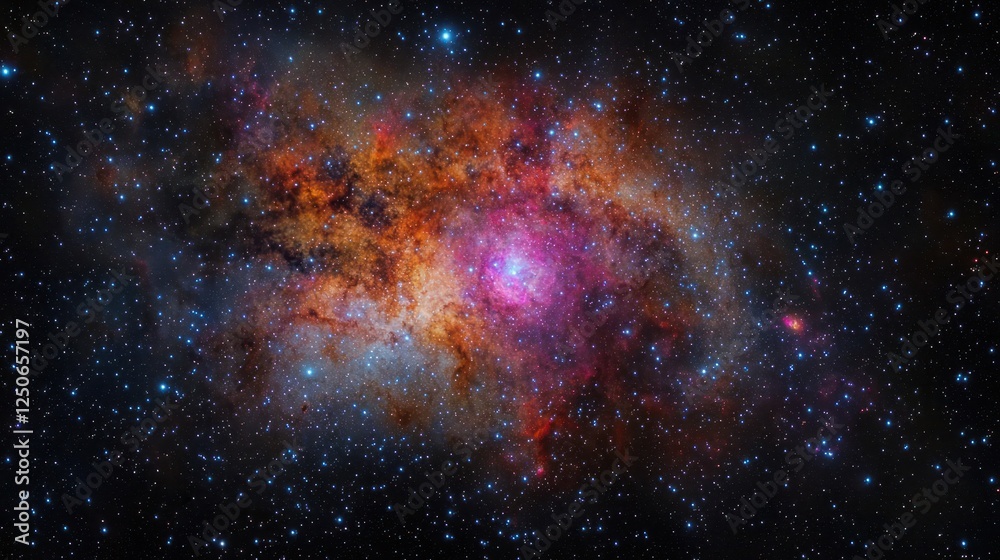 Fototapeta premium Colorful Deep Space Nebula With Stars