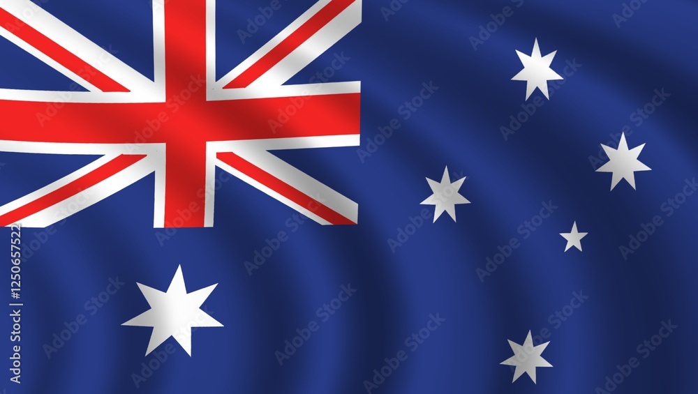 Fototapeta premium australia 3d flag in the wind