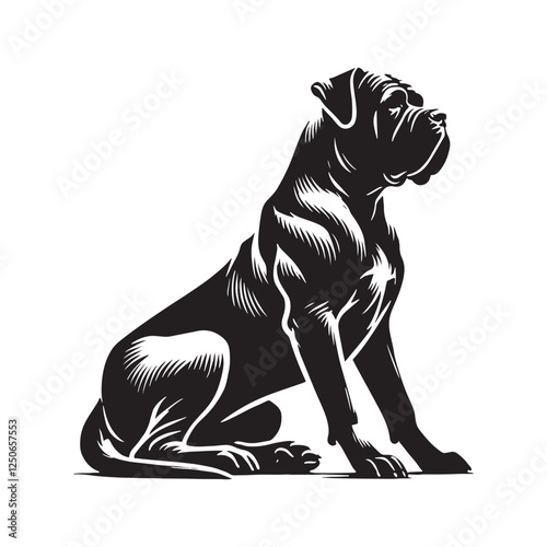 Cane Corso silhouette with an artistic touch for creative projects - Cane Corso illustration - minimal Cane Corso vector - dog silhouette
