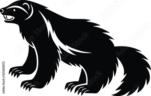 Premium quality North American wolverine isolated silhouette and line art vector design