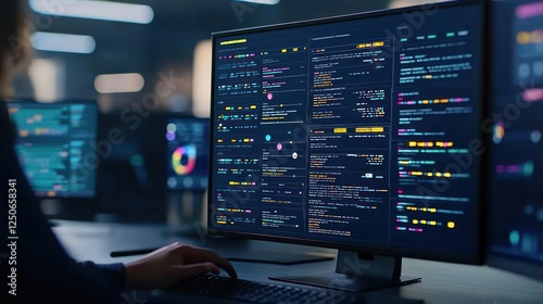 Wallpaper Mural Coding On Computer At Night Torontodigital.ca