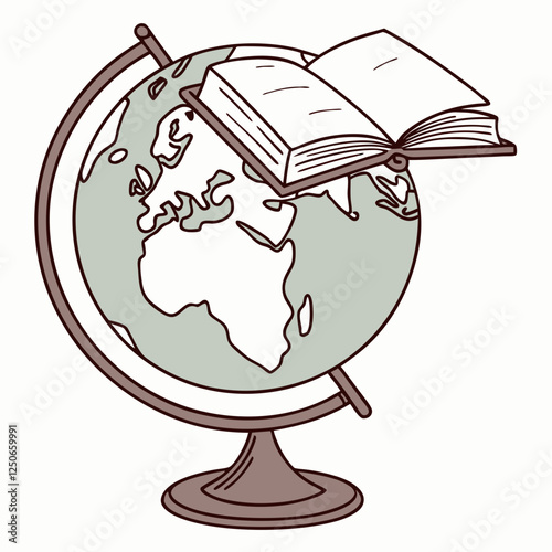 Globe with open book for global education