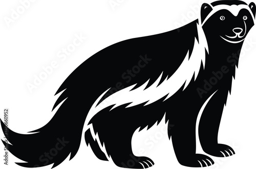 Premium quality North American wolverine isolated silhouette and line art vector design