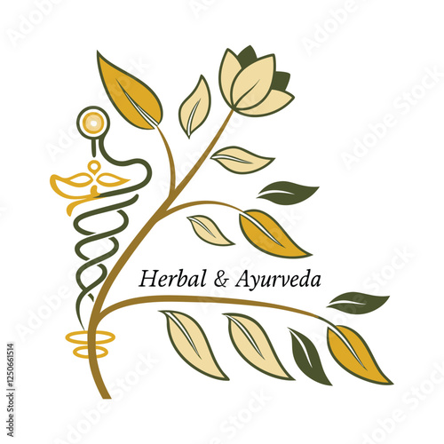 Herbal & Ayurveda Logo – Herbal leaf, mortar and pestle, or natural ingredient icons.

