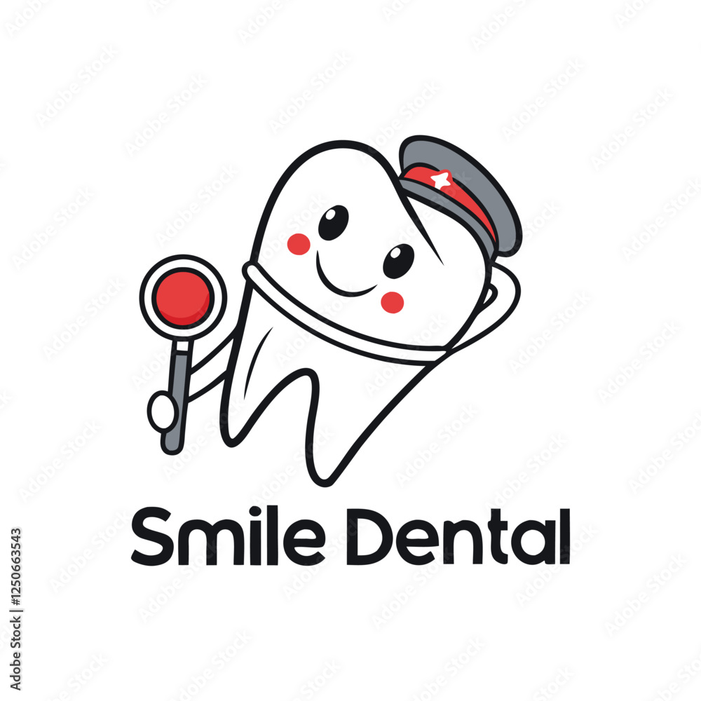 Obraz premium Dental Clinic Logo – Tooth, smile, or dental tools.