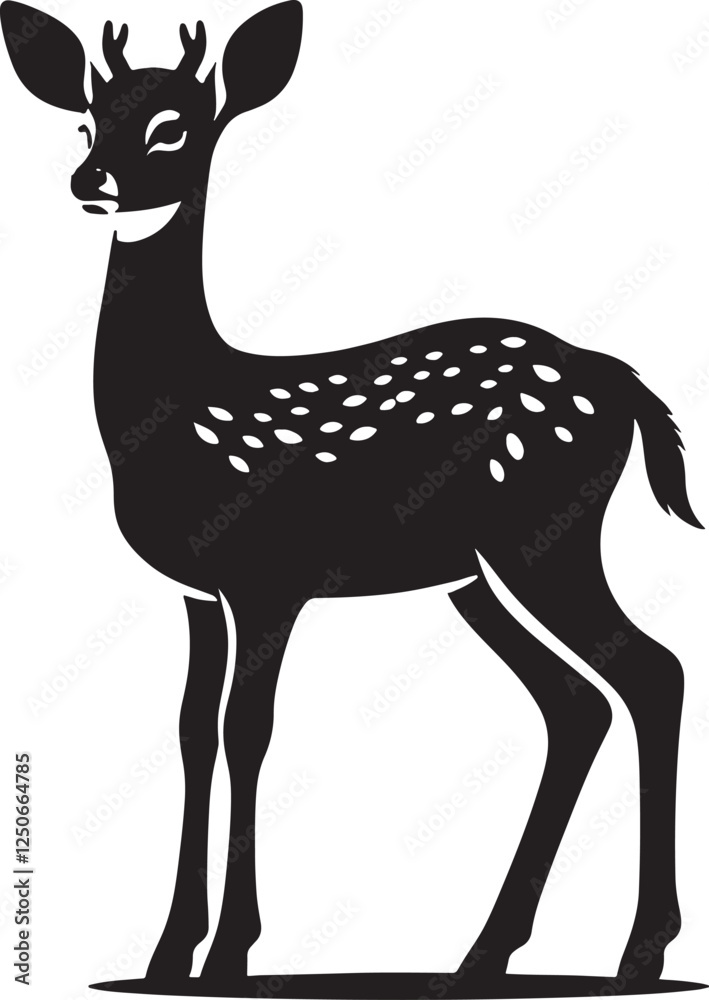 cute fawn (Baby Deer) vector silhouette. cute fawn (Baby Deer) vector silhouette.
