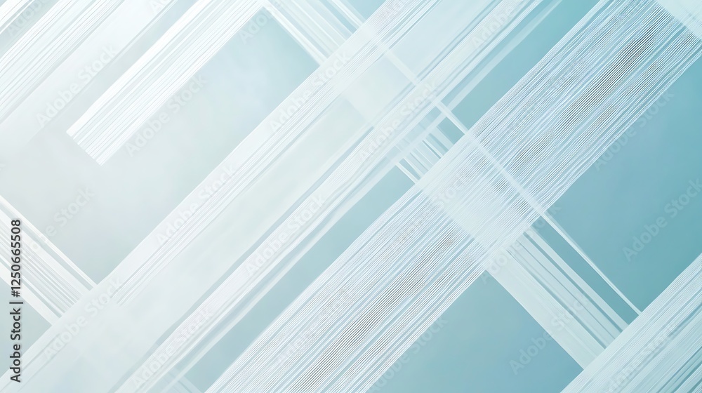 Obraz premium Abstract White Lines Intersect On A Light Blue Background
