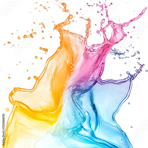 Wallpaper Mural Vibrant splashes of colorful liquid creating dynamic patterns in the air. Torontodigital.ca