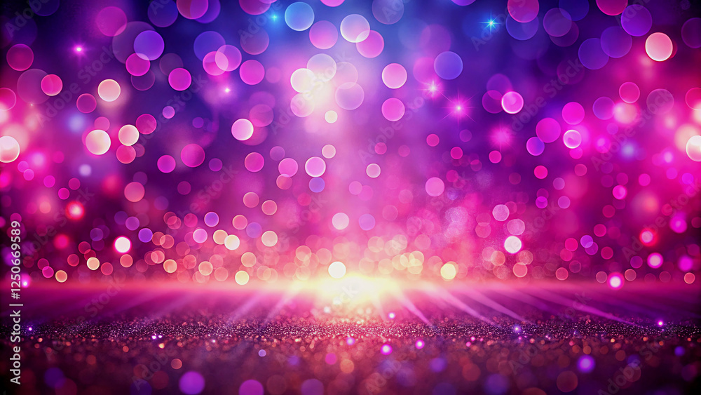 Vibrant Purple and Pink Bokeh Background with Spotlight Effect Vibrant Purple and Pink Bokeh Background with Spotlight Effect