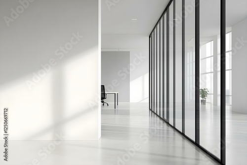 Modern White Office with Billboard for Advertising