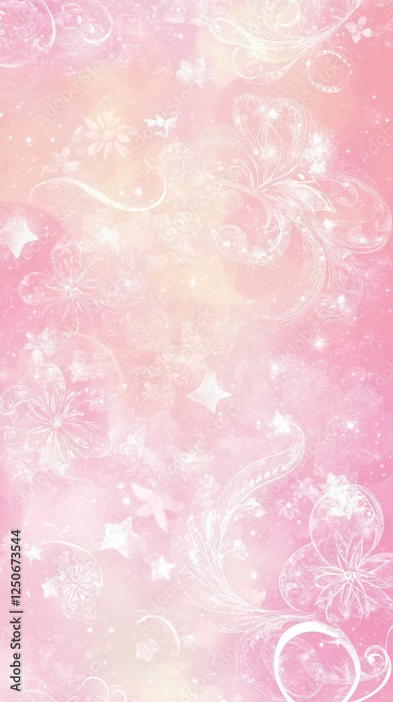 Enchanted Floral Print Design: Delicate Pink and White Patterns Enchanted Floral Print Design: Delicate Pink and White Patterns