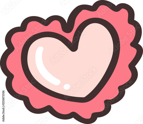 Cute love heart doodle cartoon hand drawing