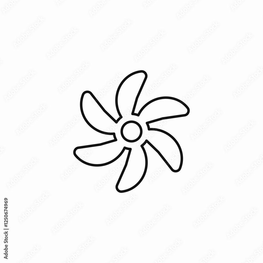 Cooling fan system icon vector sign Cooling fan system icon vector sign