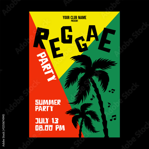 Reggae music festival poster flyer template