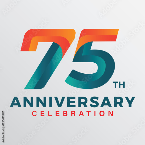 Free Download 75th anniversary celebration vector template.	 - GFXLoad