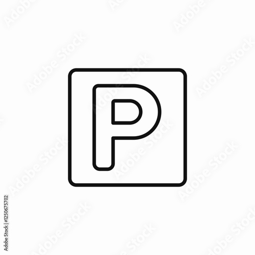 Parking space sign icon vector sign