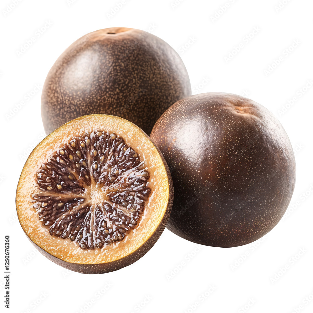 Fototapeta premium Monk Fruit - Natural Sweetener with Health Benefits Isolated on Transparent Background. Ai generated 