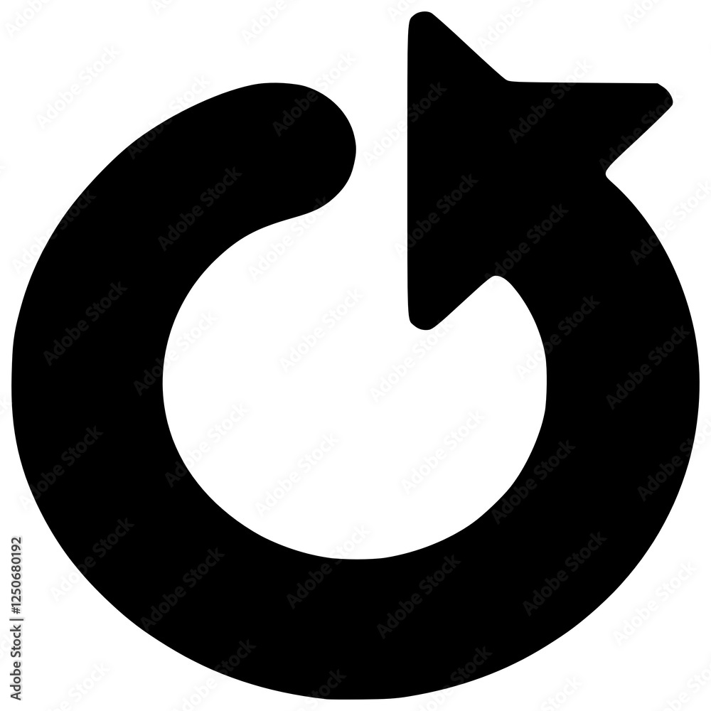 Circular Arrow Icon: A bold, black circular arrow icon, symbolizing renewal, refresh, repeat, or undo. Perfect for website design, app development, or presentations. Circular Arrow Icon: A bold, black circular arrow icon, symbolizing renewal, refresh, repeat, or undo. Perfect for website design, app development, or presentations.