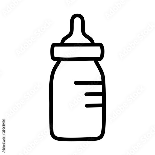 Baby bottle vector illustration, filled design icon editable outline stroke.
