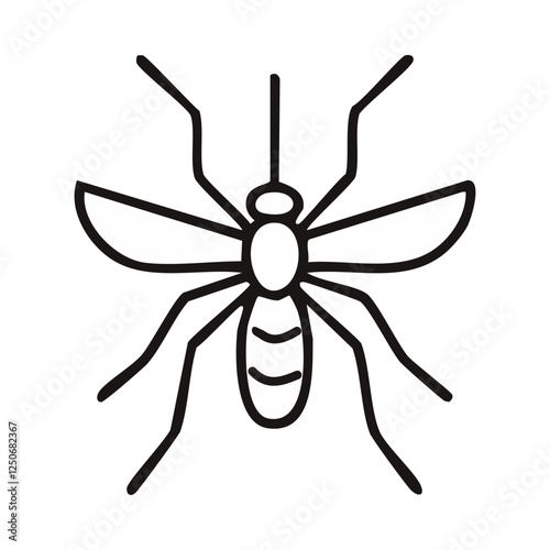 Outline mosquito vector icon for web design isolated on white background