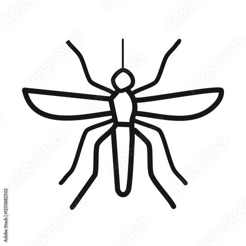  Outline mosquito vector icon isolated on white background