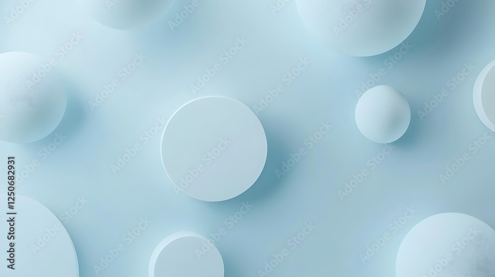 Abstract Light Blue Spheres and Cylinders Background Abstract Light Blue Spheres and Cylinders Background