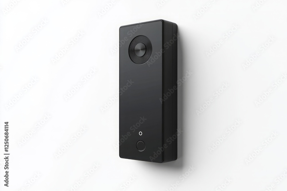 Fototapeta premium Modern Sleek Black Video Doorbell Design for Contemporary Homes