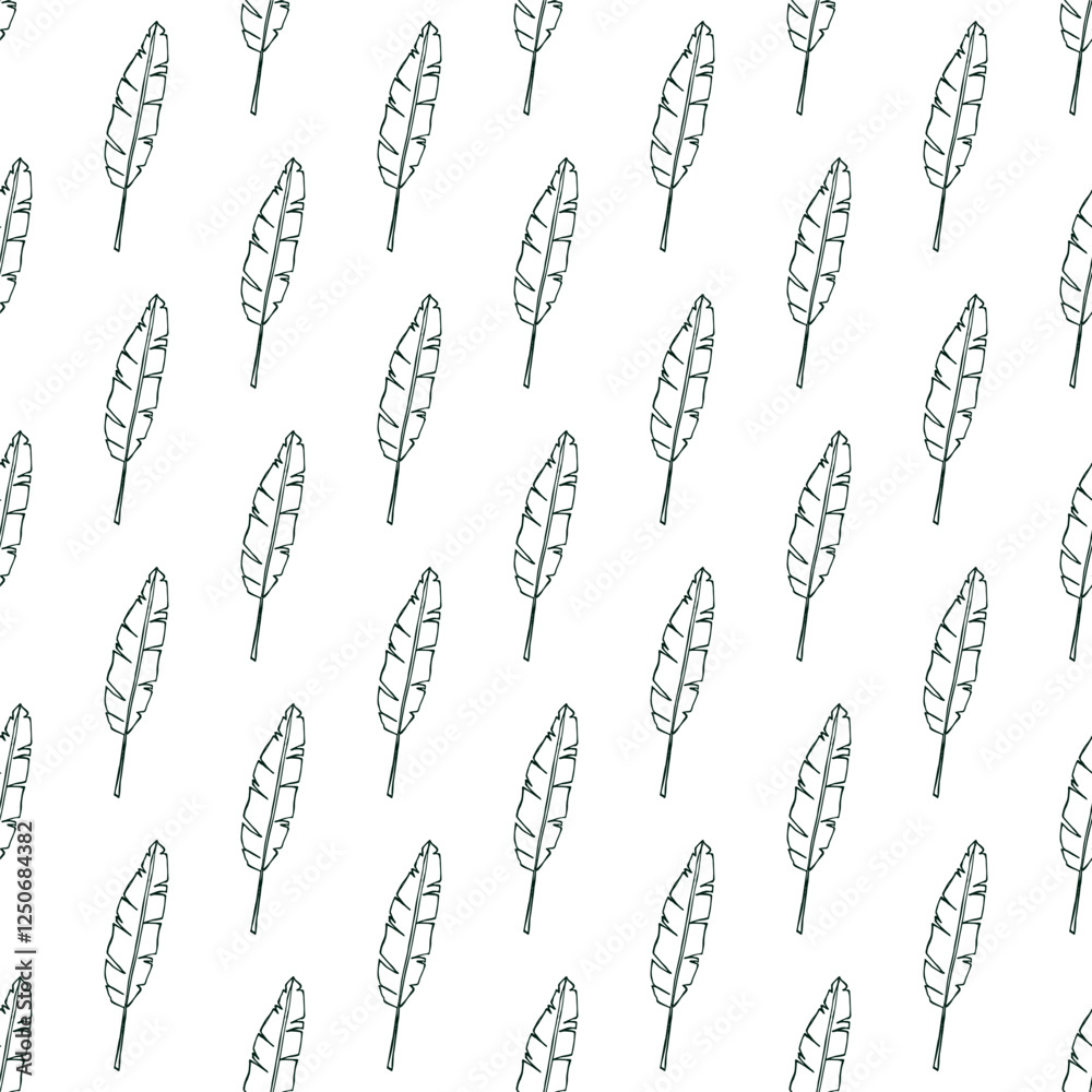 Seamless pattern with tropical leaves doodle for decorative print, wrapping paper, greeting cards, wallpaper and fabric Seamless pattern with tropical leaves doodle for decorative print, wrapping paper, greeting cards, wallpaper and fabric