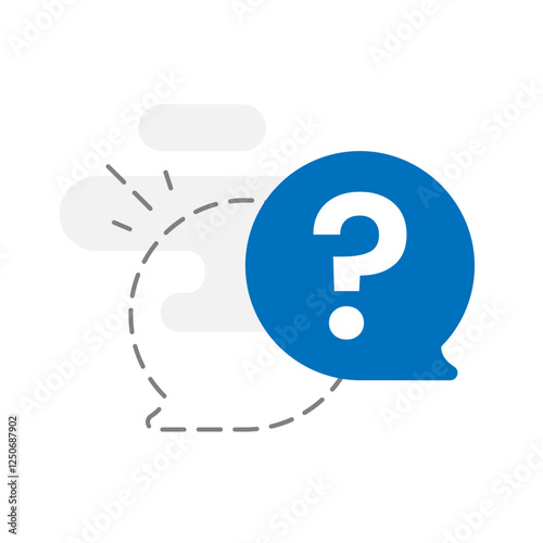 Flat illustration of unanswered question or the requested information is not found in a FAQ section. missing answers, unresolved inquiries, customer support issues, or insufficient information