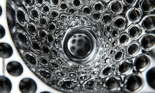Close-Up of Liquid Metal Forming Geometrical Patterns