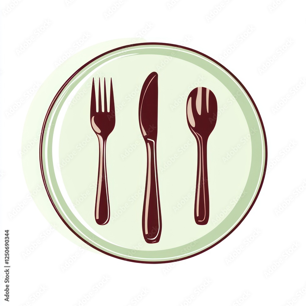 Restaurant cutlery on a plate Restaurant cutlery on a plate