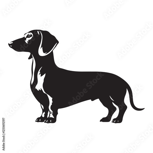 Well-defined Dachshund silhouette designed for versatile applications - Dachshund illustration - minimal Dachshund vector - dog silhouette
