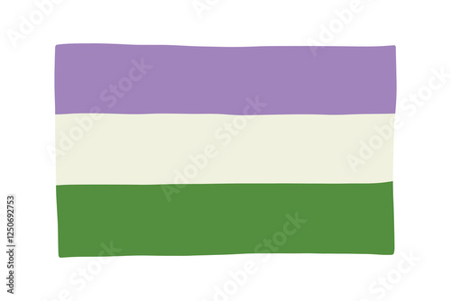 Free Download Colorful Genderqueer pride flag Happy pride day LGBTQ community Pride Month Vector hand drawn doodle for posters, stickers, logo, cards - GFXLoad