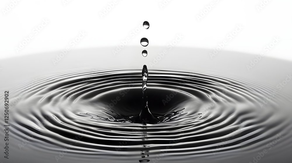 A captivating image showcasing a single water droplet creating a mesmerizing splash generating a series of abstract ripples and reflections on the smooth tranquil surface A captivating image showcasing a single water droplet creating a mesmerizing splash generating a series of abstract ripples and reflections on the smooth tranquil surface