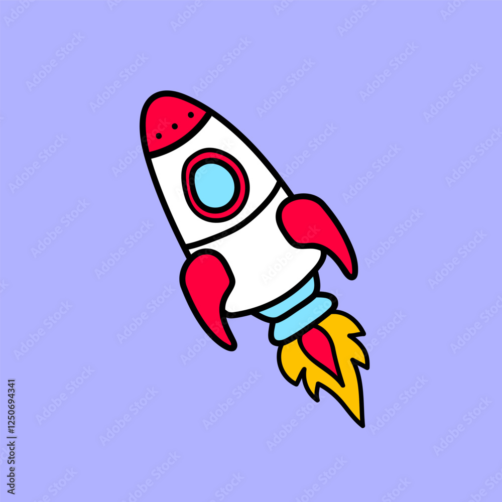 Space rocket launch with flames Space rocket launch with flames