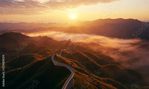 Aerial View of the Great Wall of China FPV Fly Through