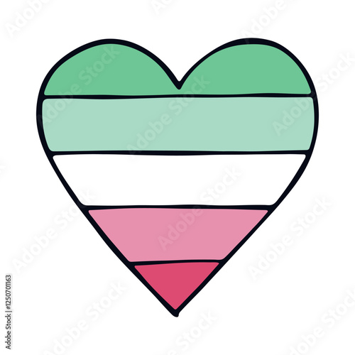 Free Download Colorful heart shape Abrosexual pride flag Happy pride day LGBTQ community Pride Month Vector hand drawn doodle for posters, stickers, logo, cards - GFXLoad