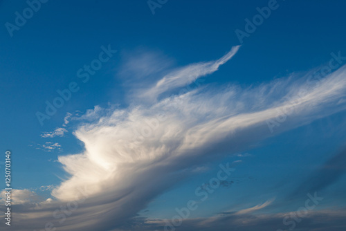 unusual clouds against a blue sky