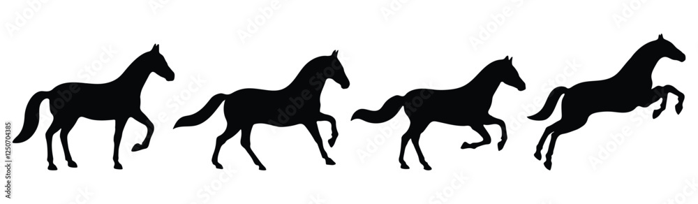Horse shadow. Animal silhouettes on white background. Zodiac animal for design, card, sticker, calendar, website, Application. Vector illustration. Horse shadow. Animal silhouettes on white background. Zodiac animal for design, card, sticker, calendar, website, Application. Vector illustration.