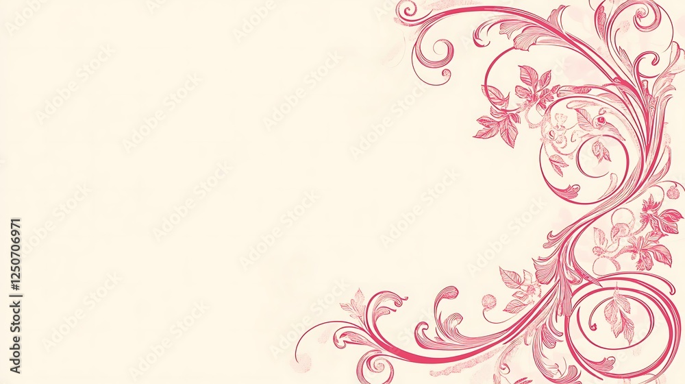 Elegant Pink Floral Design Corner Ornament Elegant Pink Floral Design Corner Ornament