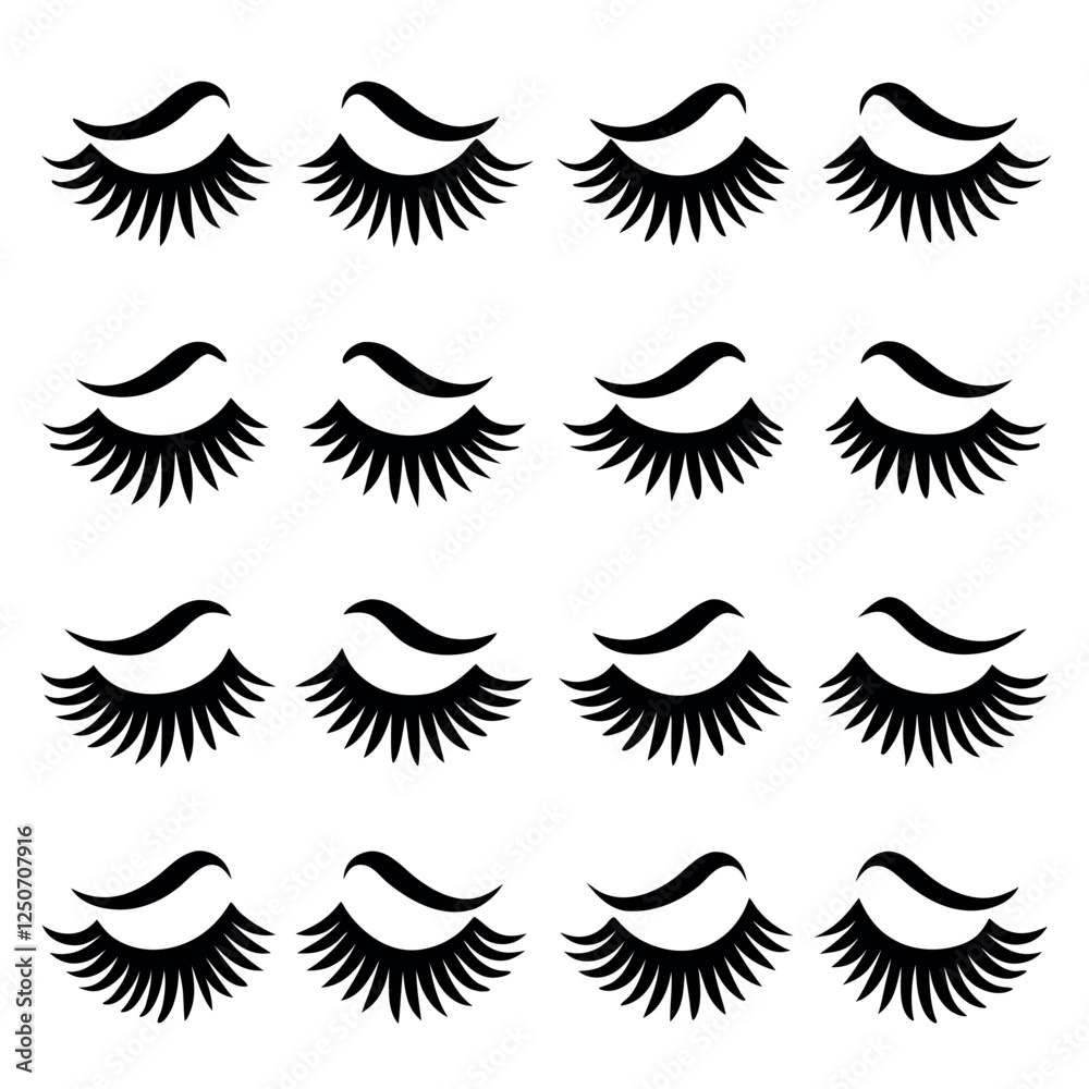 Eye-catching graphic design of stylized eyelashes and eyebrows. Eye-catching graphic design of stylized eyelashes and eyebrows.