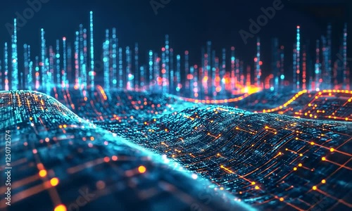 Abstract Data Streams Flowing Through Waves in a Digital Environment