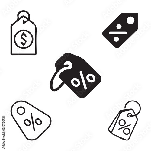 Price, Discount, tag, sale, card, square, paper vector design icon symbol set 