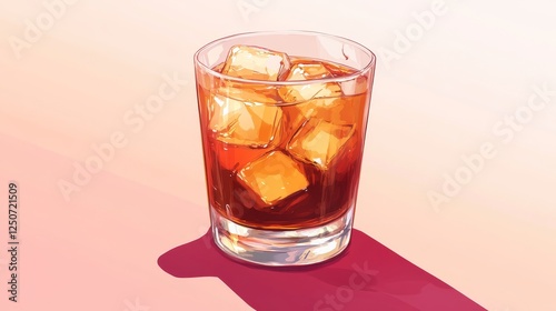 Wallpaper Mural Cola in glass with ice on white background Torontodigital.ca