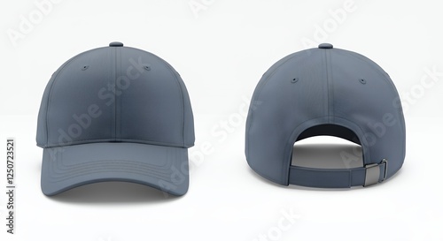 Gray Baseball Cap Mockup  Front and Back Views