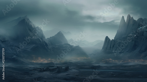 Dark Fantasy Mountain Landscape - Dark fantasy photo