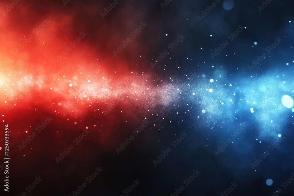 Fototapeta premium Abstract cosmic background with red and blue nebula effects