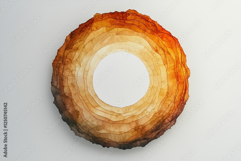 Radiant circle in layered tones, against white background Radiant circle in layered tones, against white background