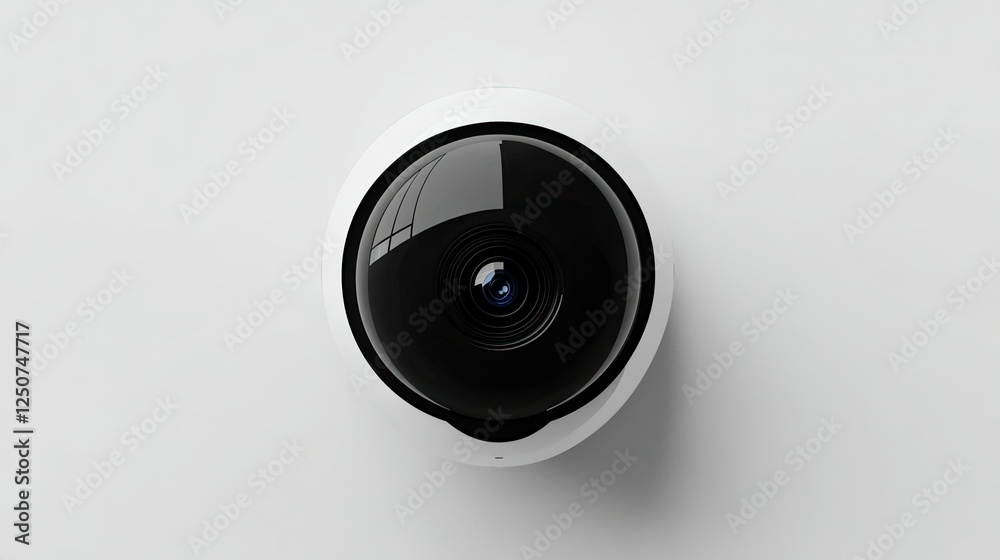 A sleek, futuristic surveillance camera with rounded edges, displayed elegantly on a clean white background. A sleek, futuristic surveillance camera with rounded edges, displayed elegantly on a clean white background.